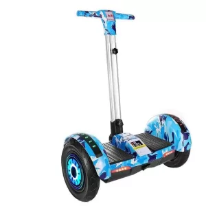 Hoverboard with Adjustble Handle, Blue Military, Warranty