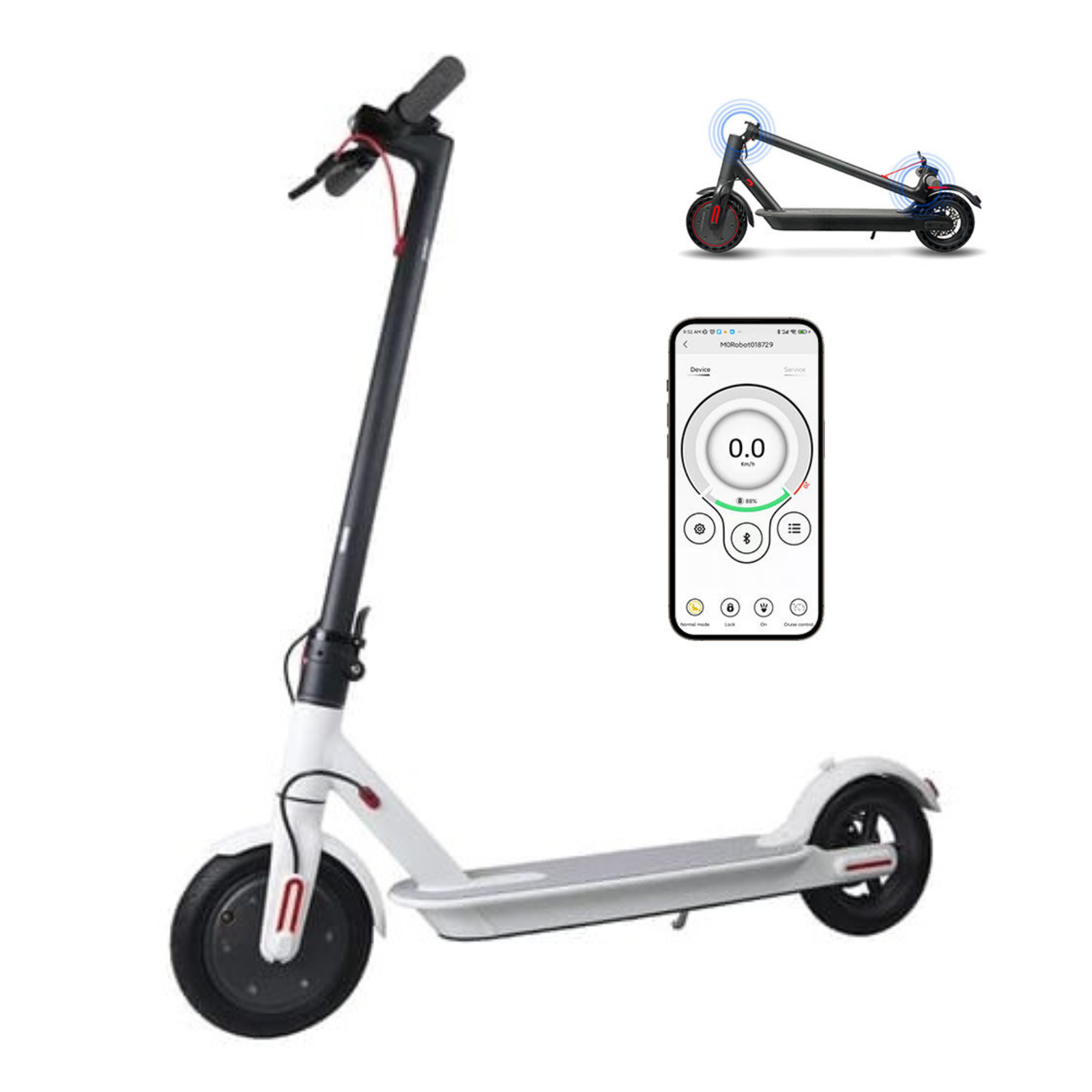 Max X1 – Foldable E Scooter For Adults And Kids – White